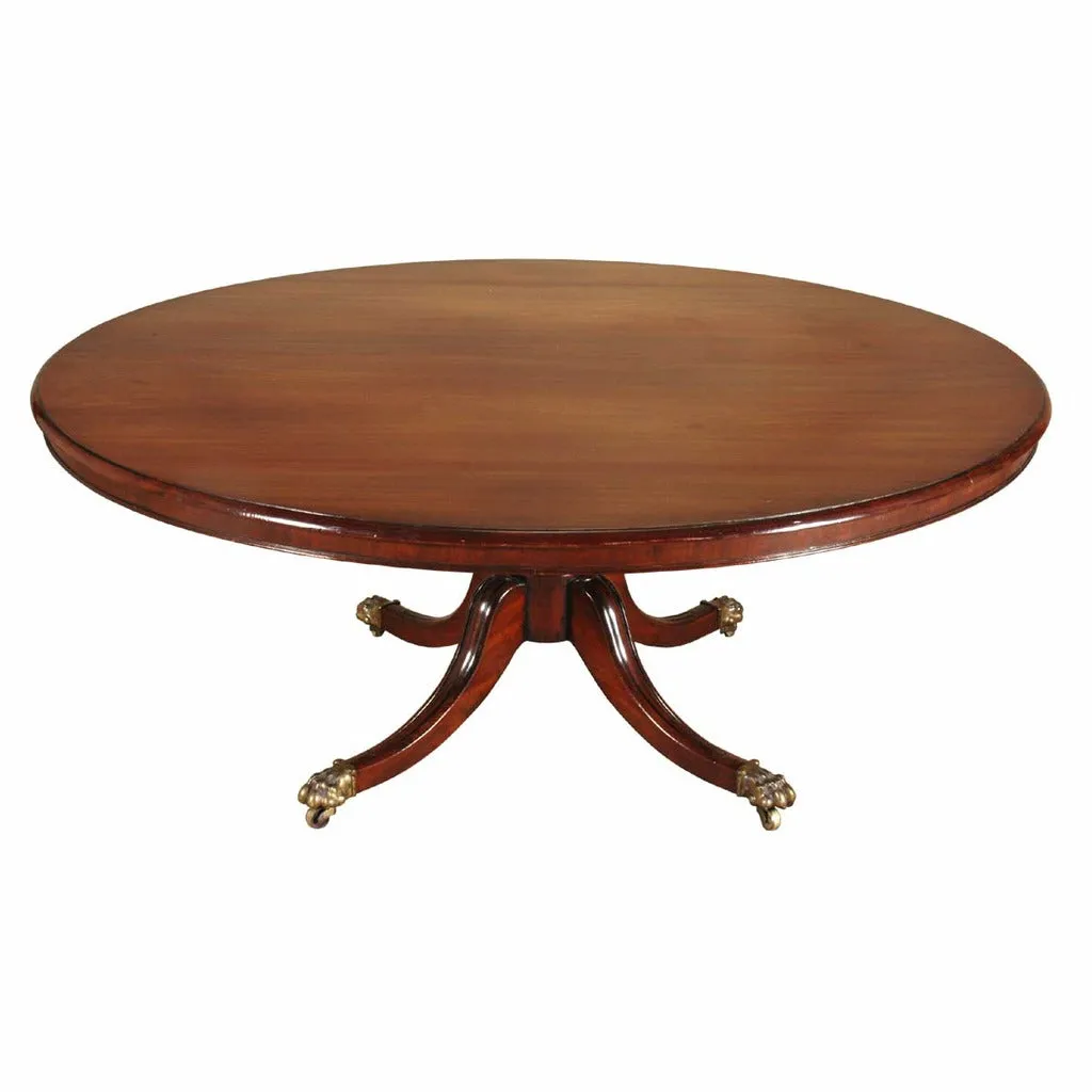 72" Breakfast Table on Brass Castors