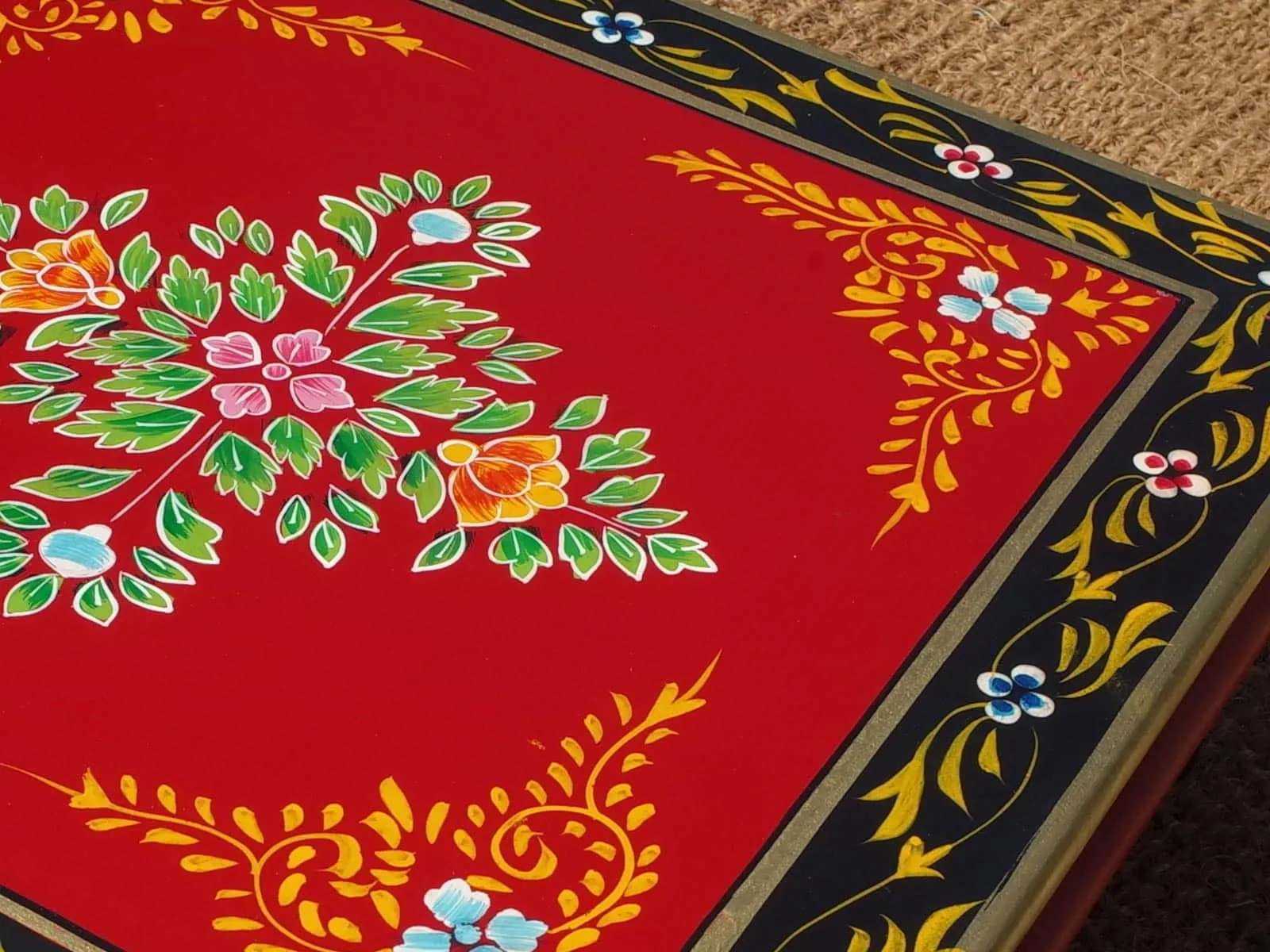 Camping with Soul Square Indian Table - Red & Gold