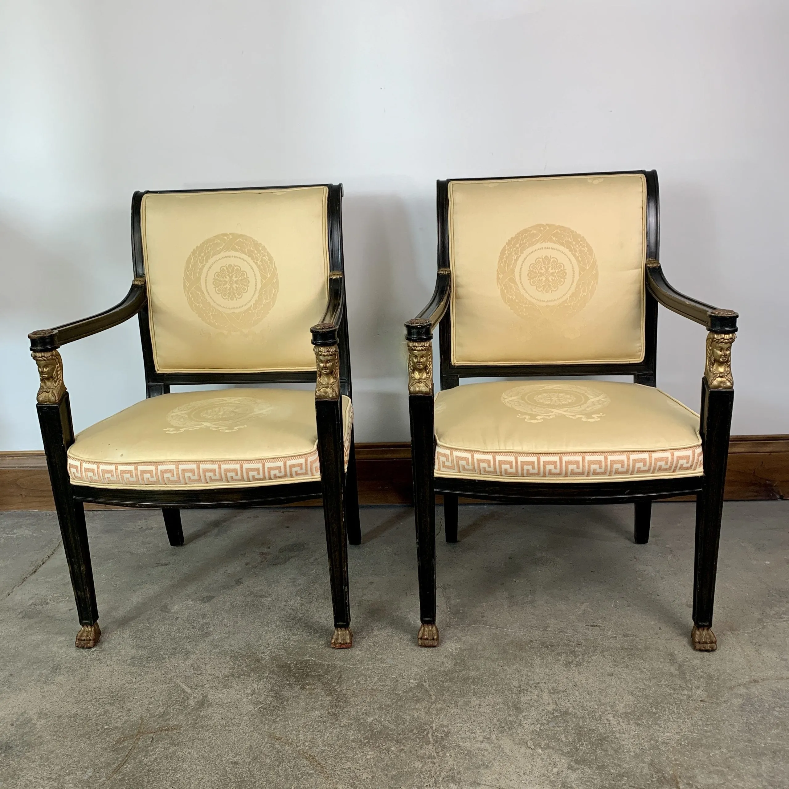 French Directors Chairs, Antique, Accent Chairs, Pair