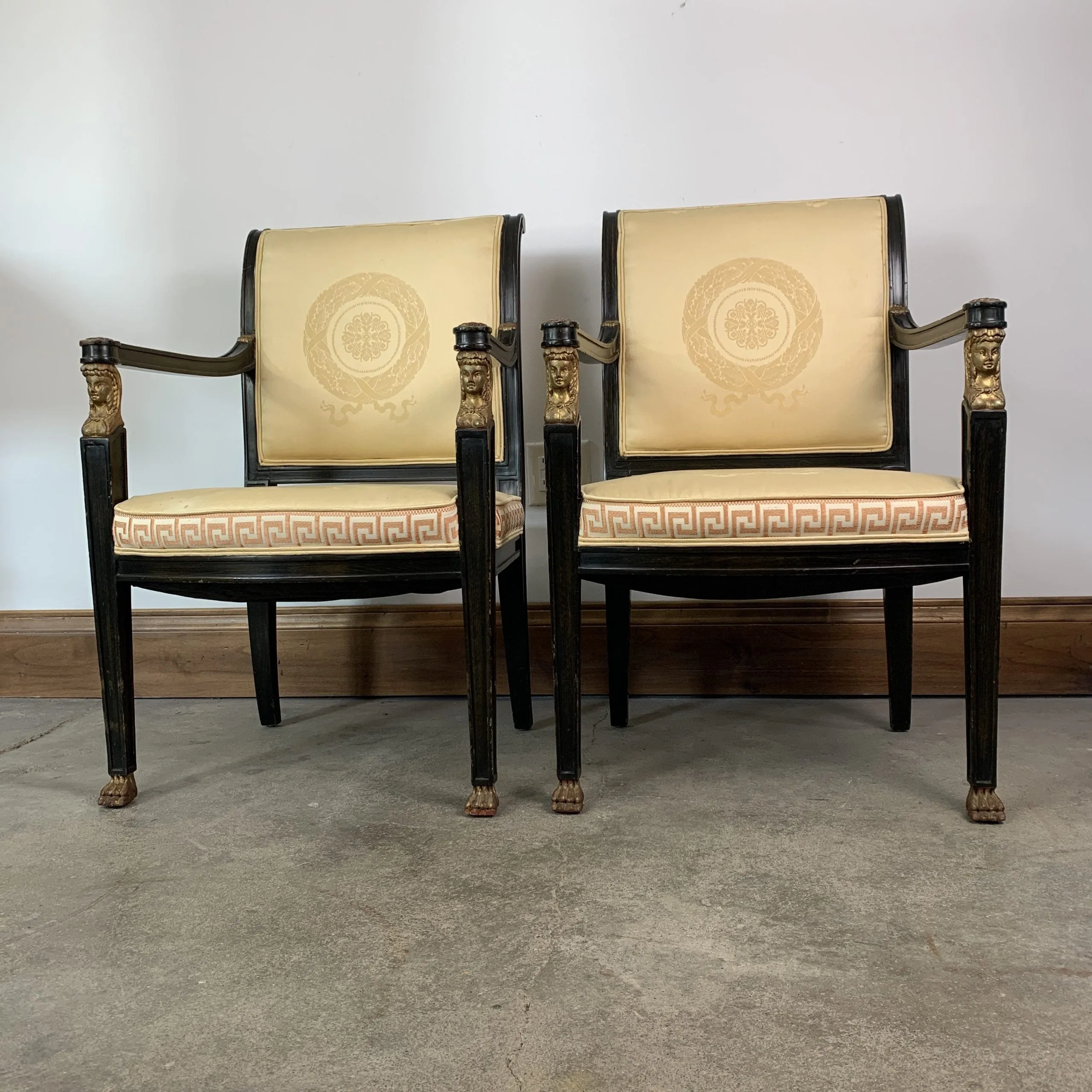 French Directors Chairs, Antique, Accent Chairs, Pair