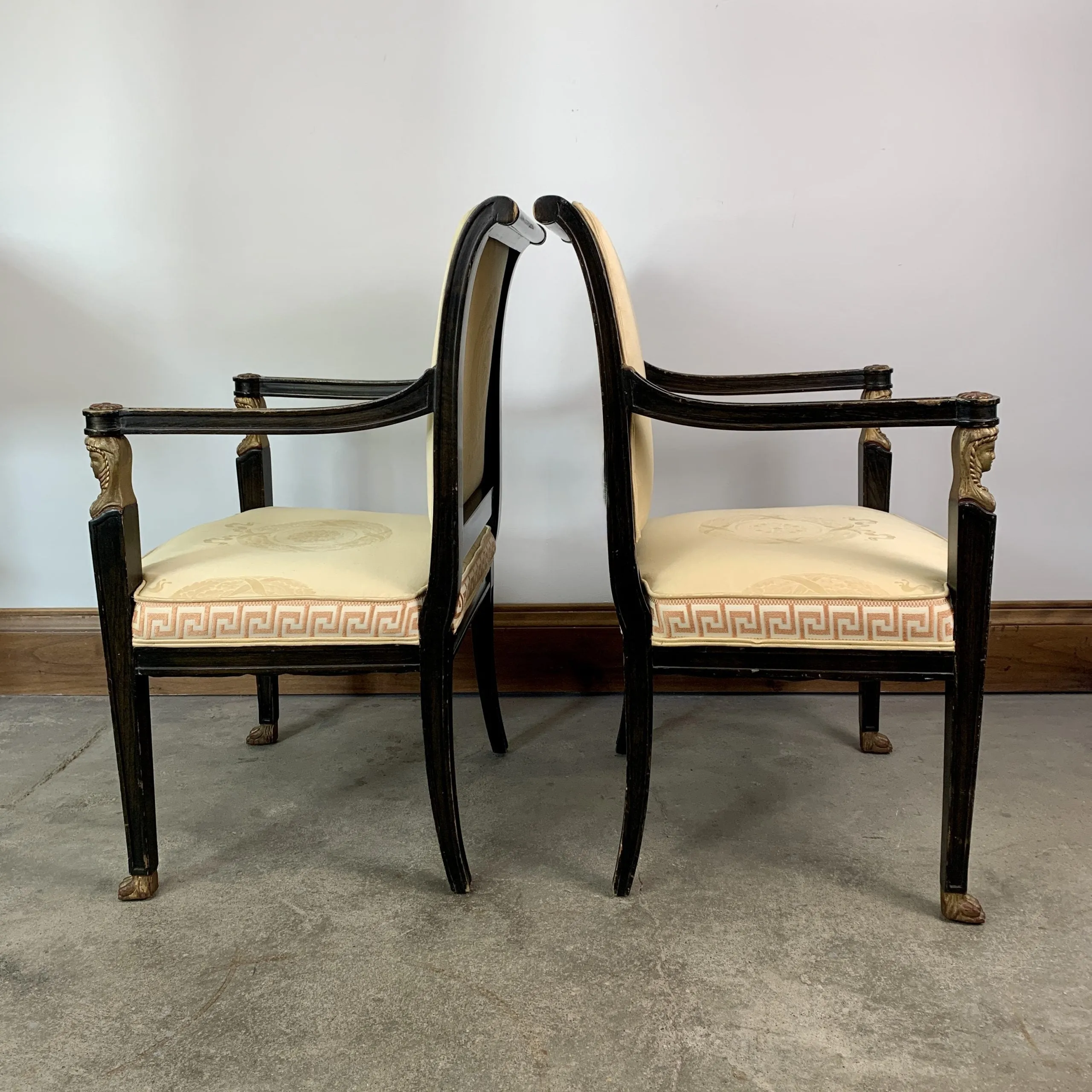 French Directors Chairs, Antique, Accent Chairs, Pair