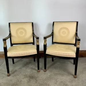 French Directors Chairs, Antique, Accent Chairs, Pair