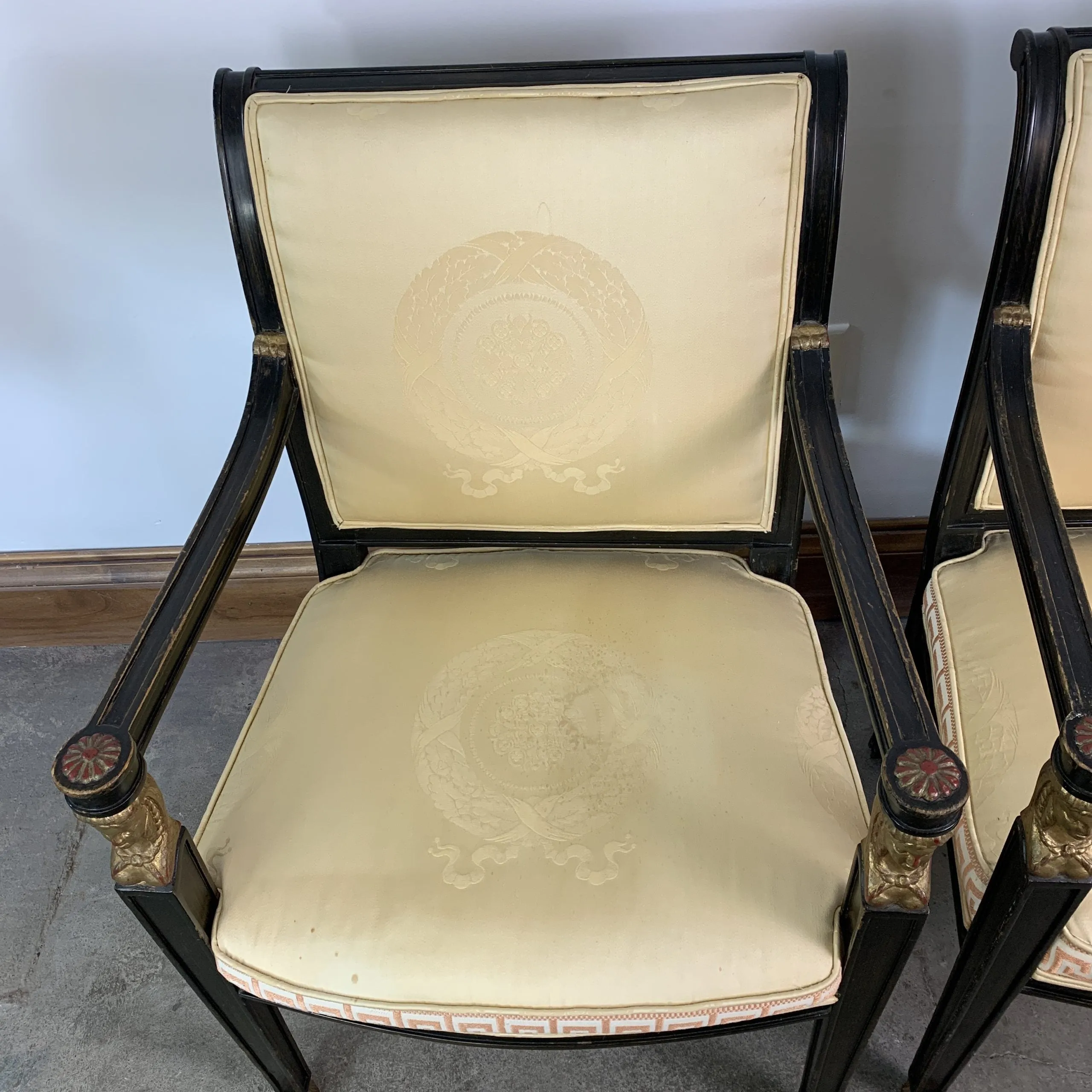 French Directors Chairs, Antique, Accent Chairs, Pair