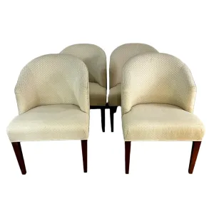 Furniture Dining Chair Barrel Back Tapered Legs