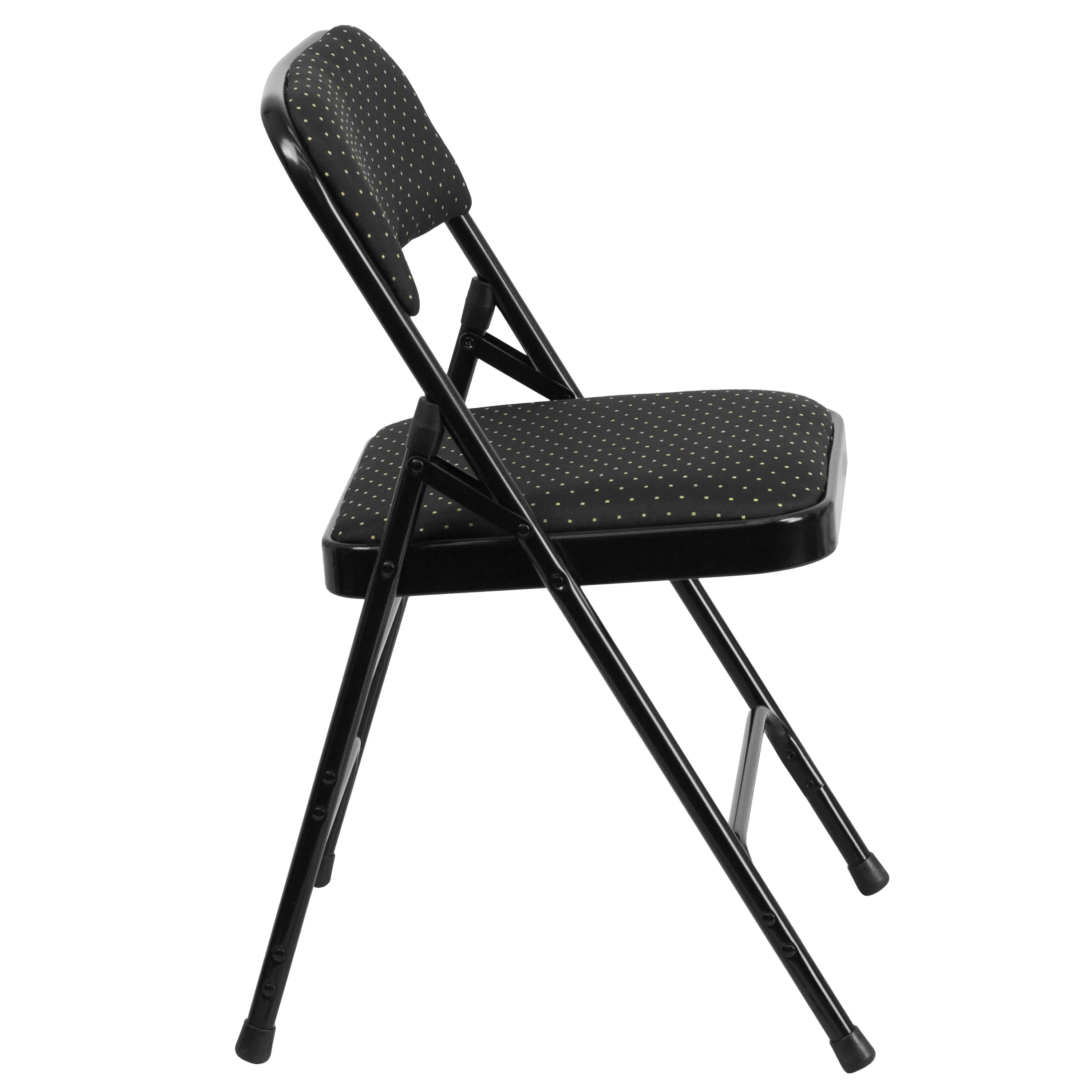 HERCULES Series Curved Triple Braced & Double Hinged Fabric Upholstered Metal Folding Chair