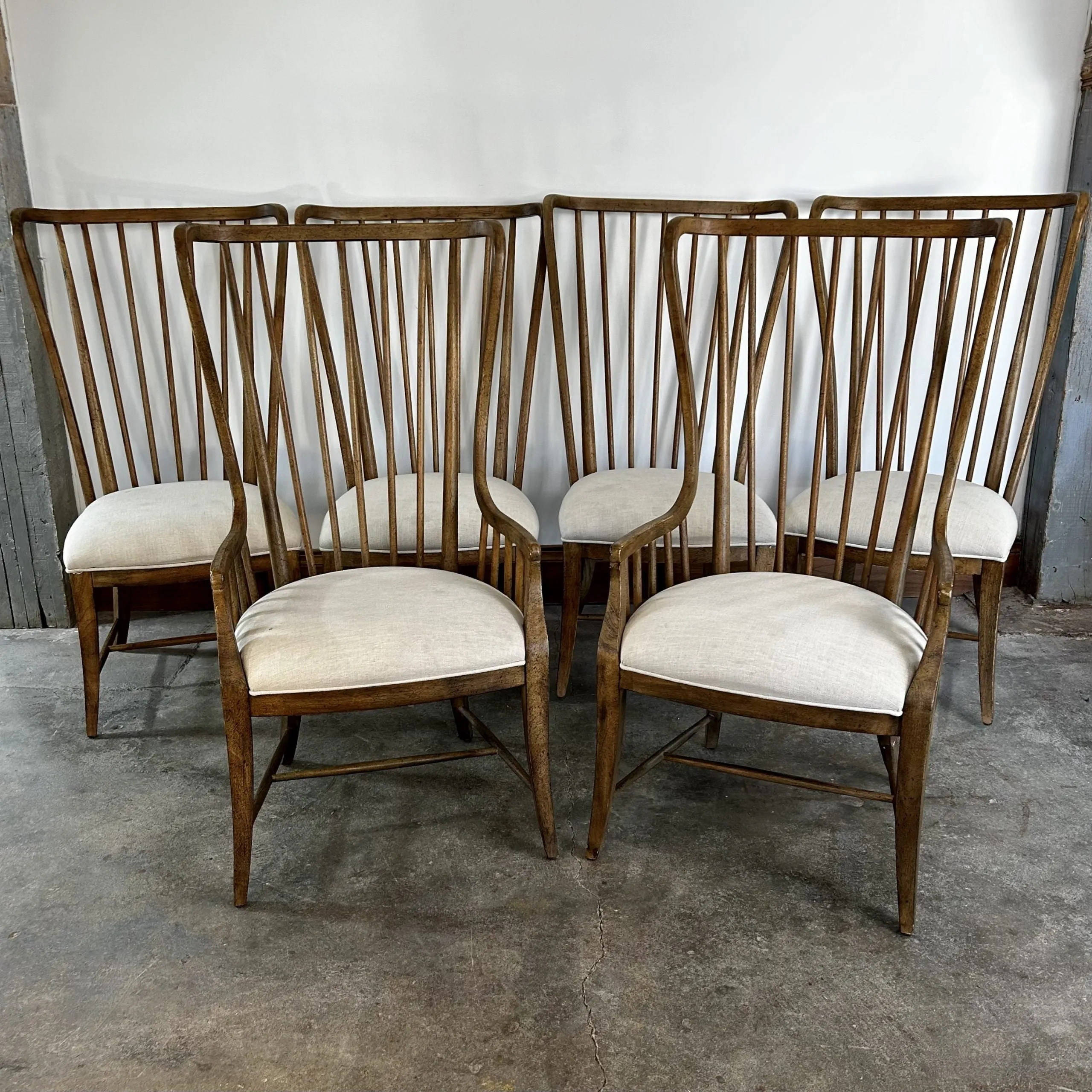 Hooker Furniture Sanctuary Tall Dining Chairs, Set of Six, Two Captain’s Chairs, Two Standard