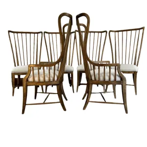 Hooker Furniture Sanctuary Tall Dining Chairs, Set of Six, Two Captain’s Chairs, Two Standard