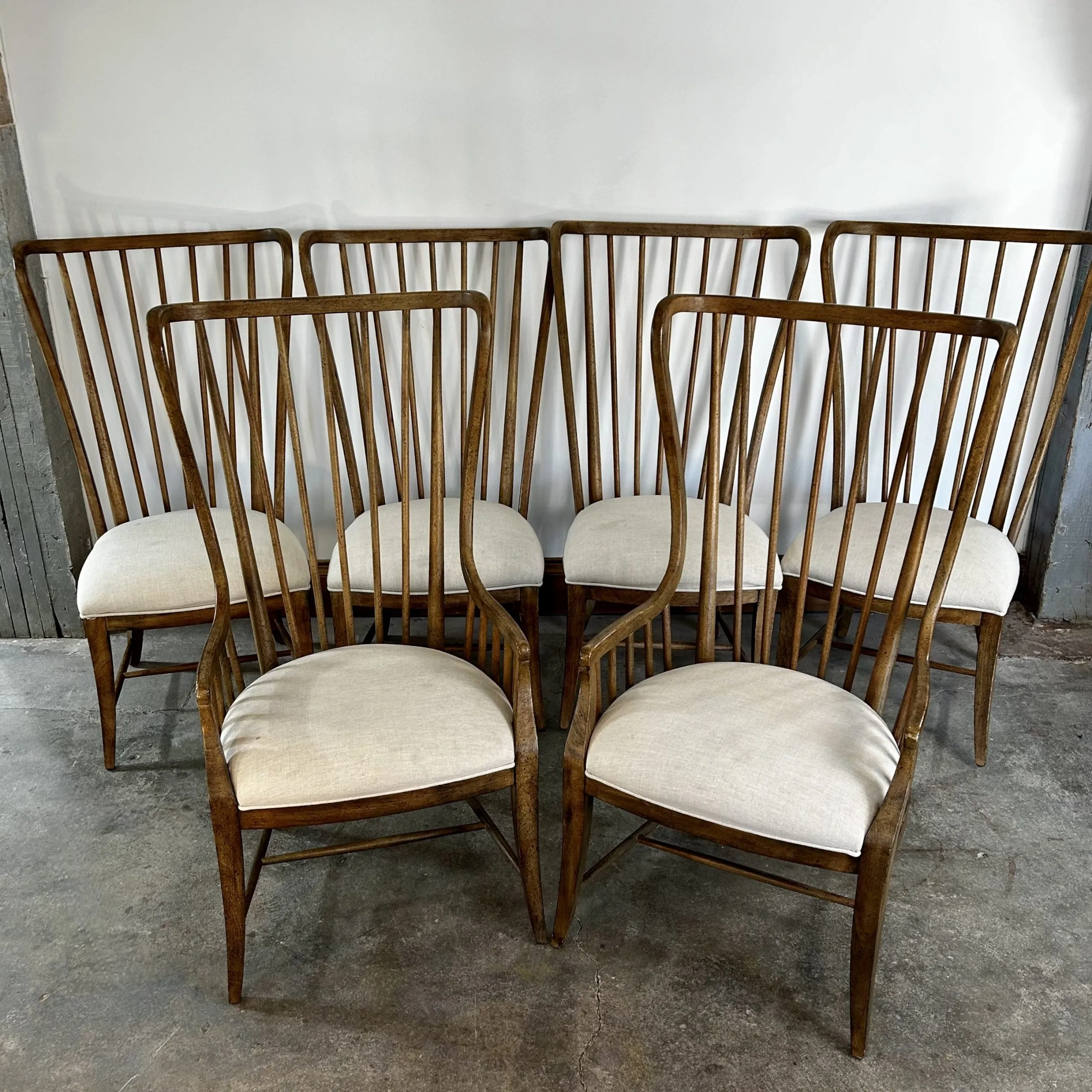 Hooker Furniture Sanctuary Tall Dining Chairs, Set of Six, Two Captain’s Chairs, Two Standard