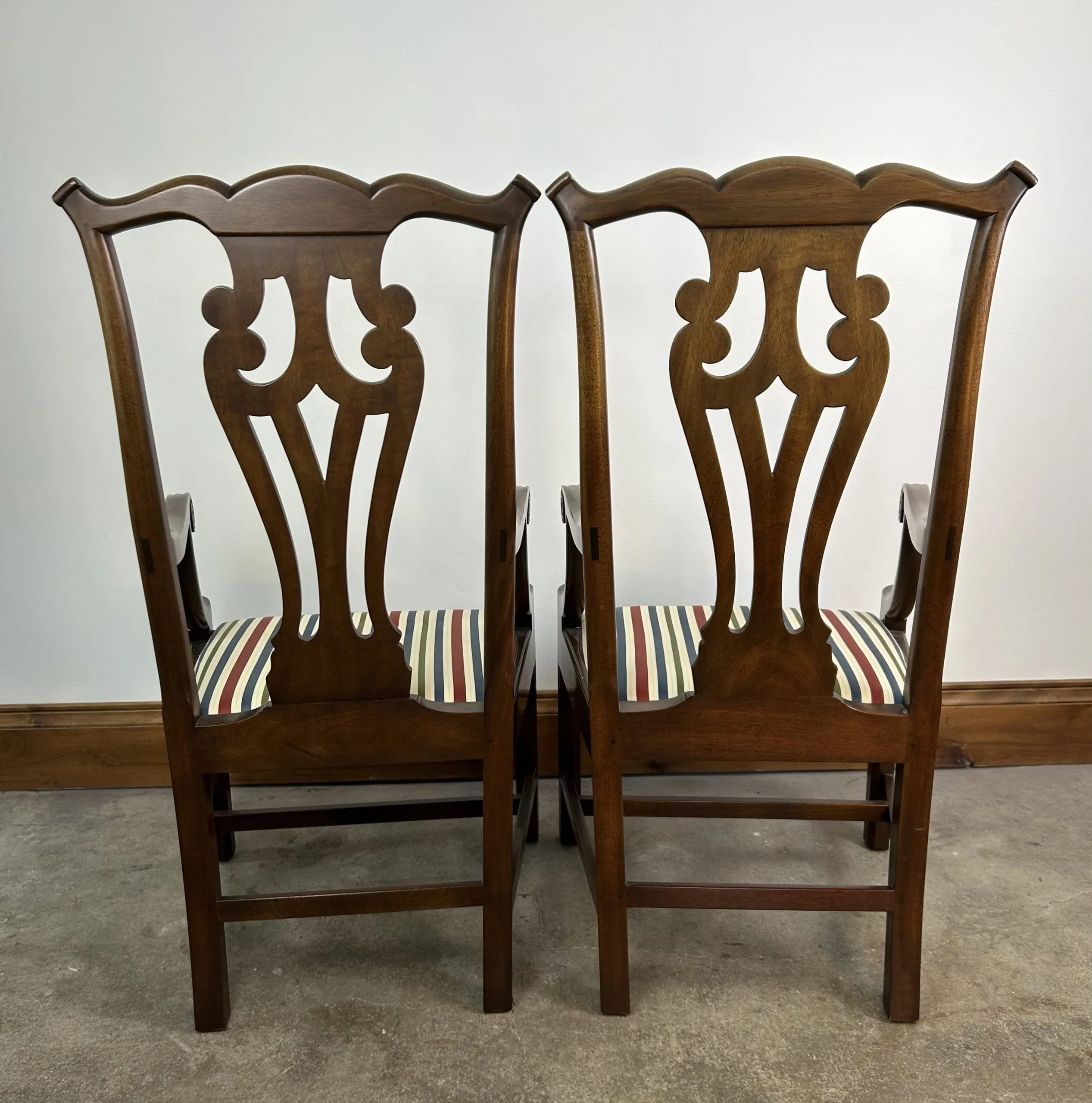 Kittinger Mahogany Newport Chairs, Chippendale Style, Pair