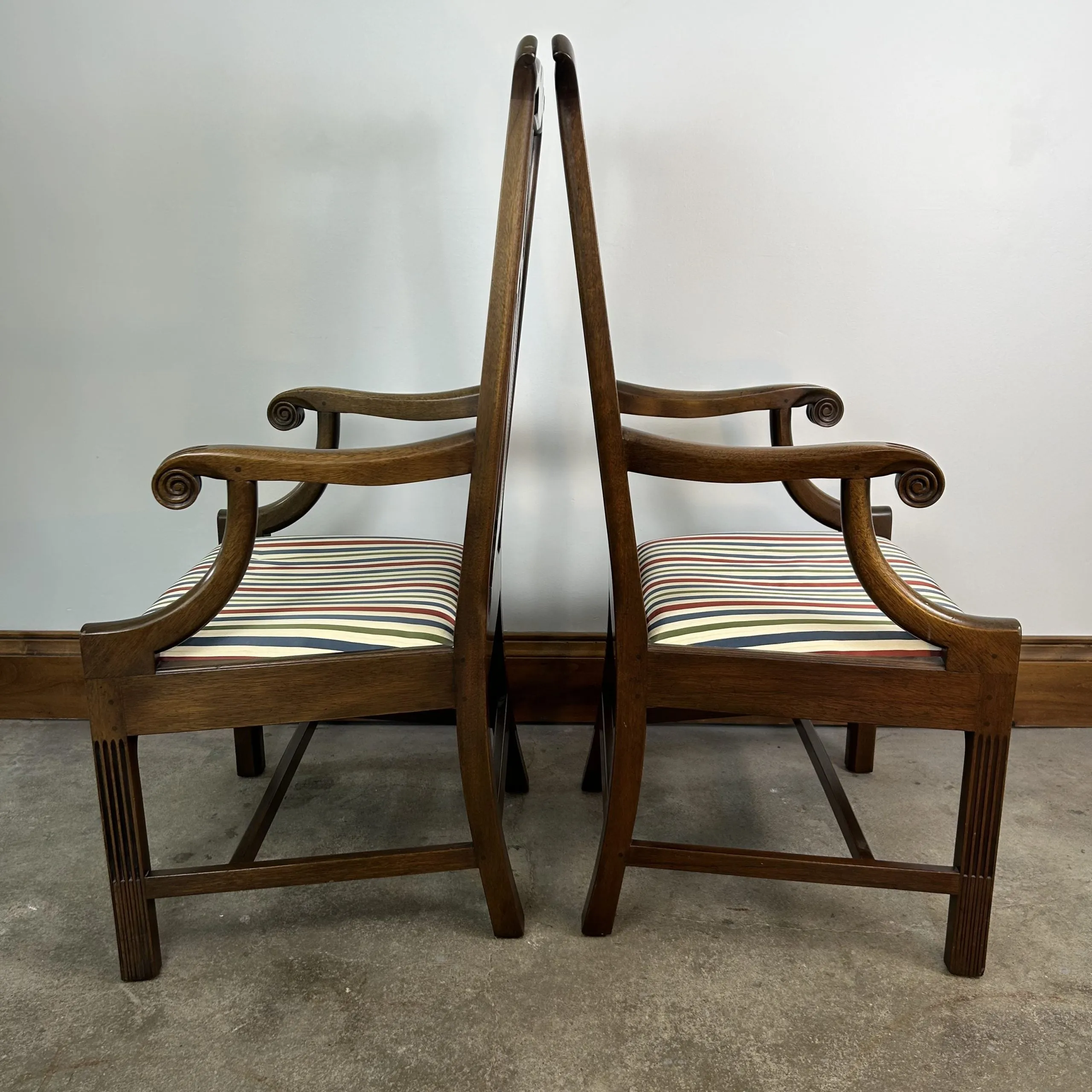 Kittinger Mahogany Newport Chairs, Chippendale Style, Pair