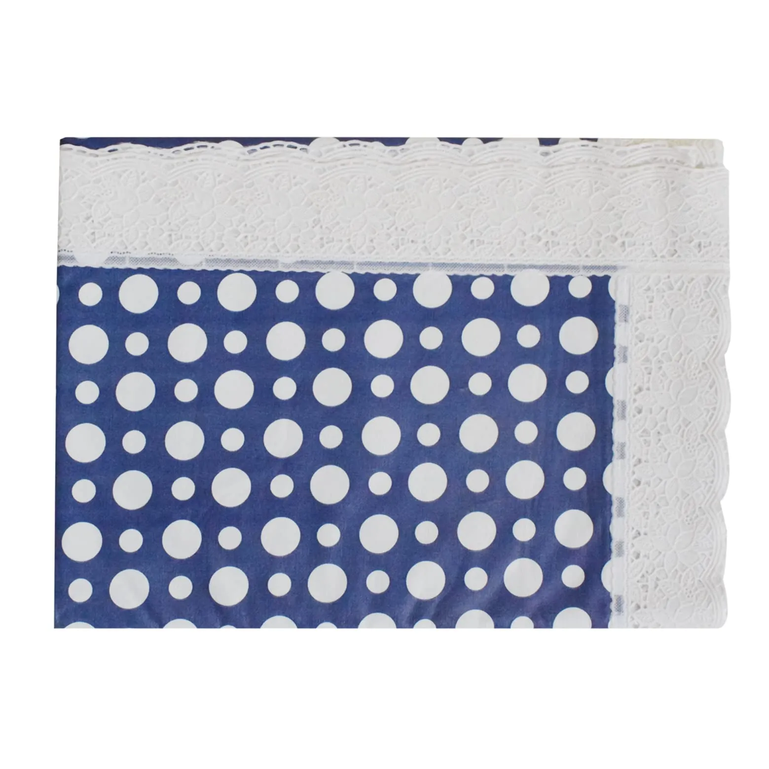 Kuber Industries Dot Design PVC 4 Seater Center Table Cover 40"x60" (Blue & White)-HS43KUBMART25571, Standard