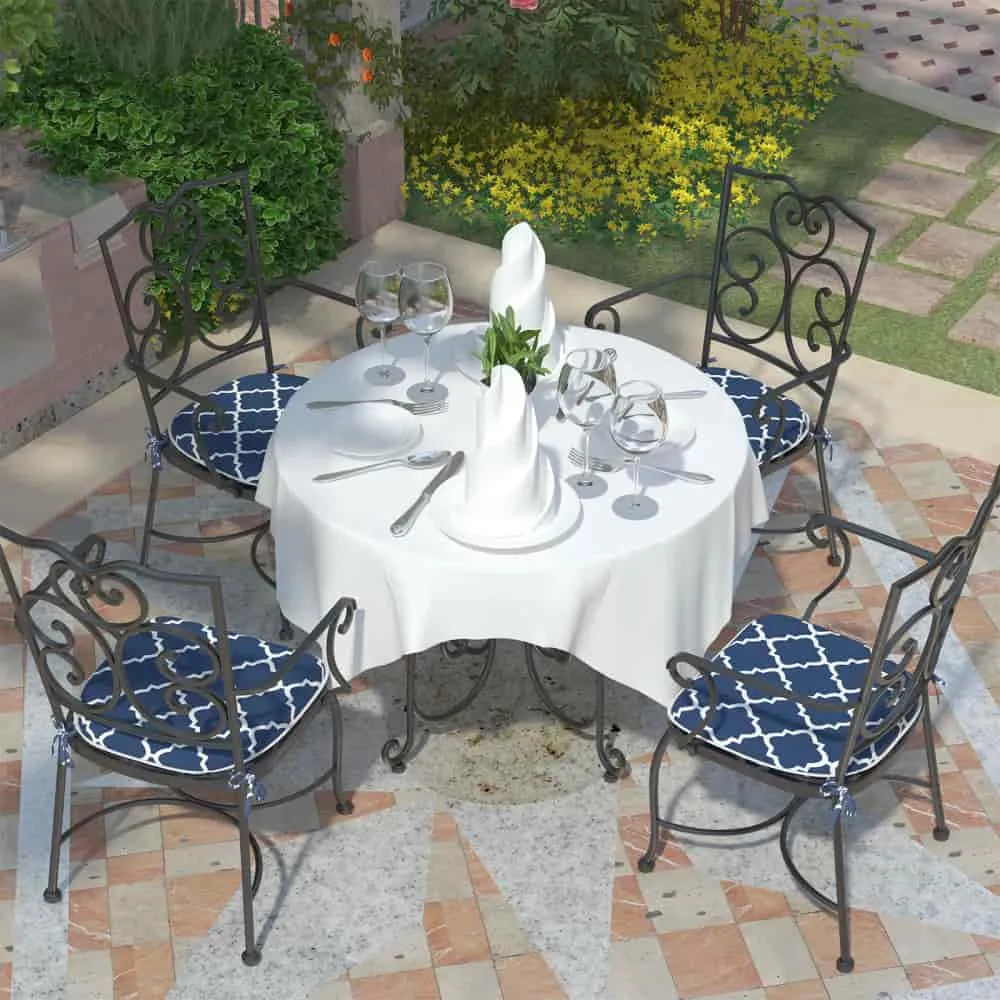 LVTXIII Outdoor Seat Cushions Patio Chair Pads 16"x17" Geomentry Blue