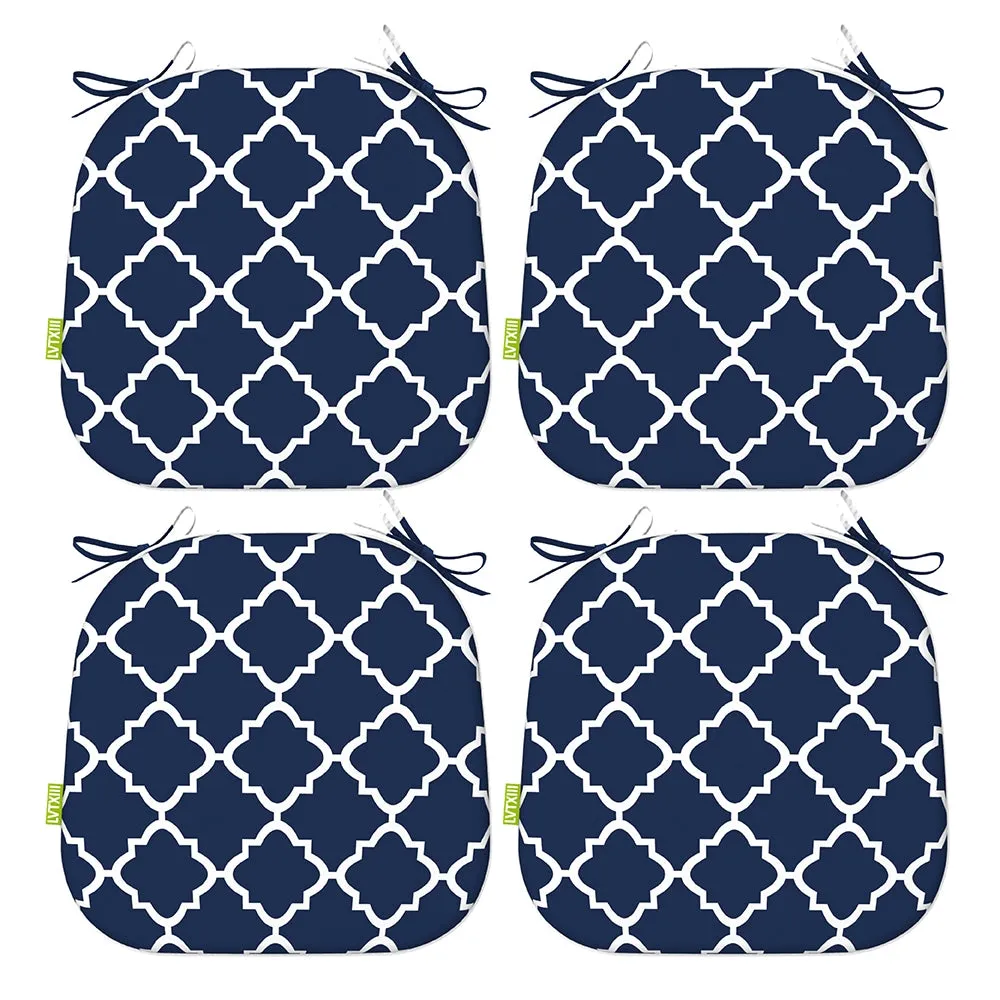 LVTXIII Outdoor Seat Cushions Patio Chair Pads 16"x17" Geomentry Blue