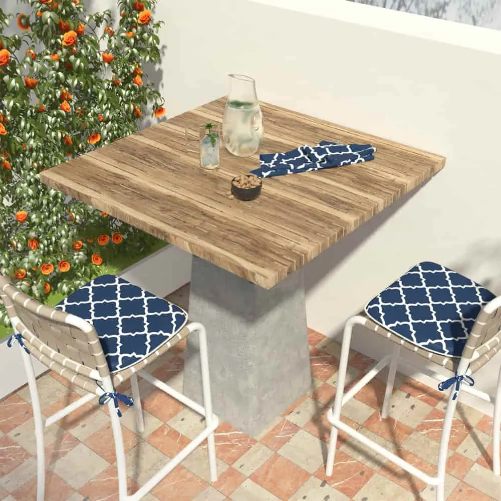 LVTXIII Outdoor Seat Cushions Patio Chair Pads 16"x17" Geomentry Blue