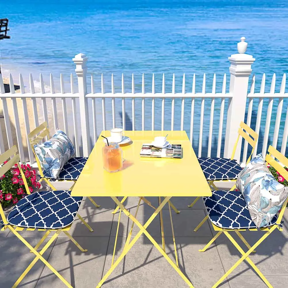 LVTXIII Outdoor Seat Cushions Patio Chair Pads 16"x17" Geomentry Blue