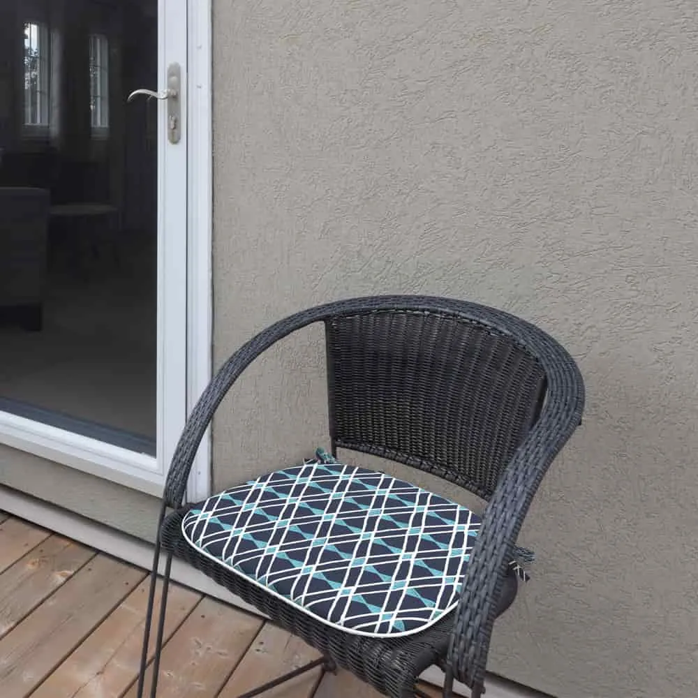LVTXIII Outdoor Seat Cushions Patio Chair Pads 16"x17"  Navy Bownot