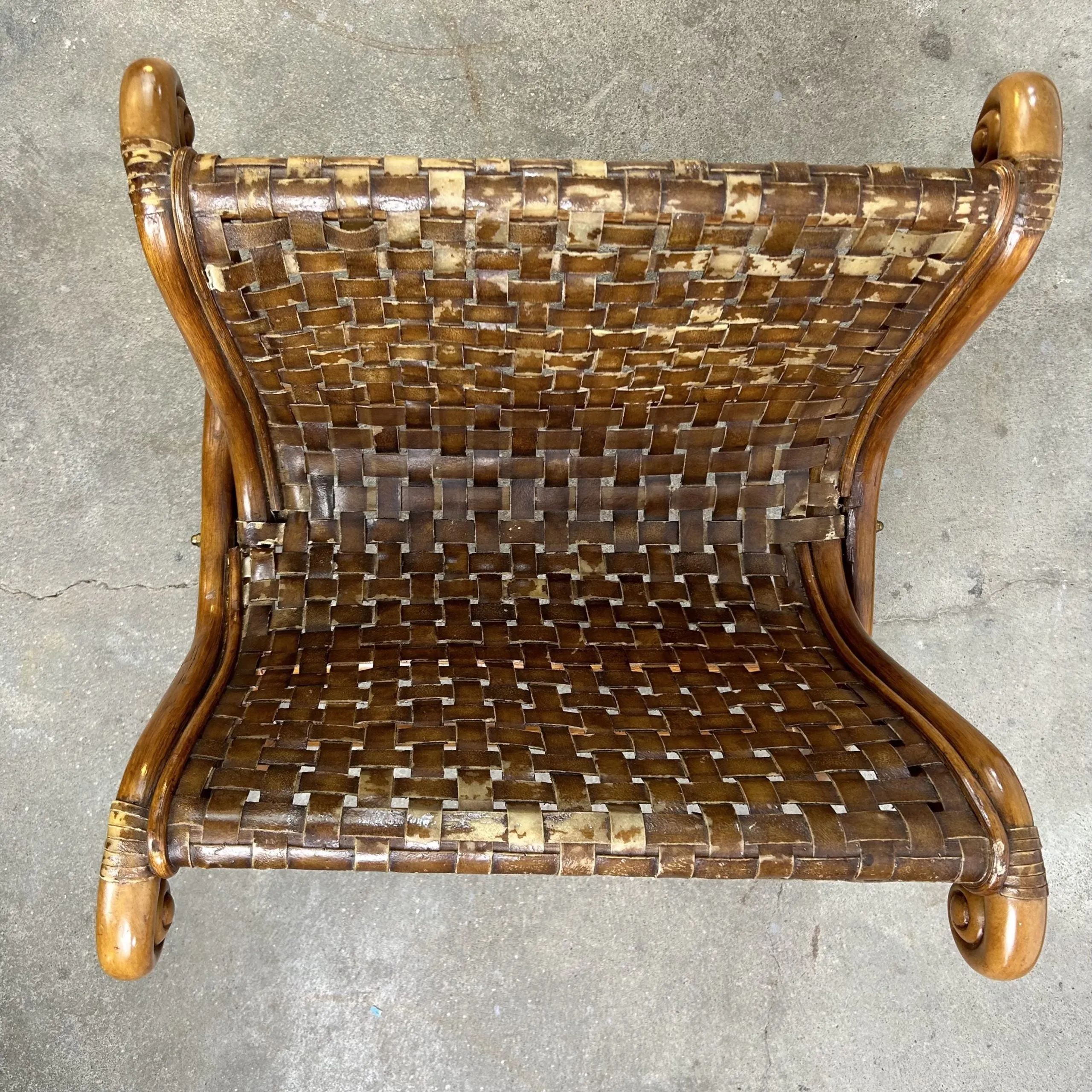 Magazine Rack, Wicker & Woven Hide, Folding, Rustic