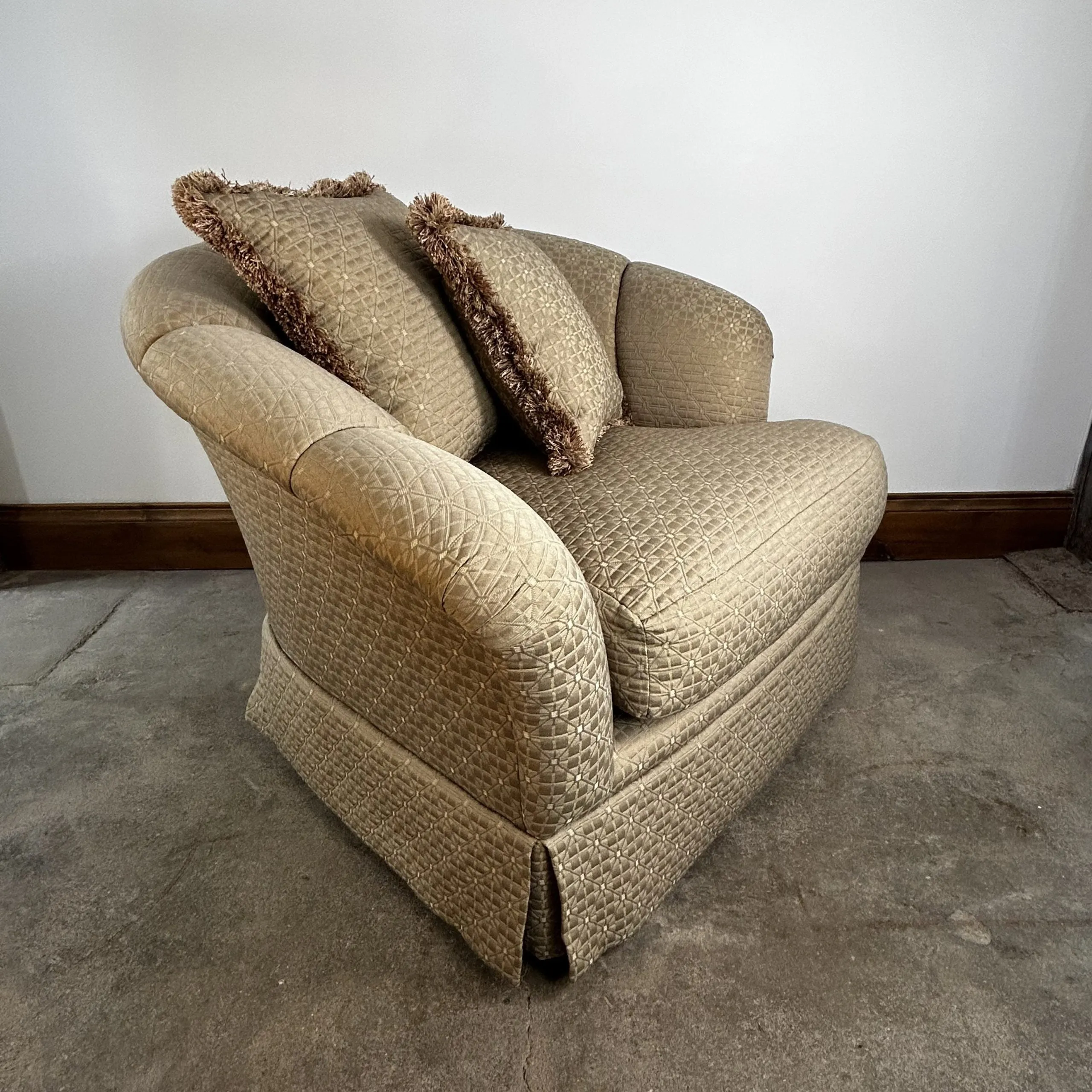 Marge Carson Accent Chair, Ottoman Set, Custom, Taupe