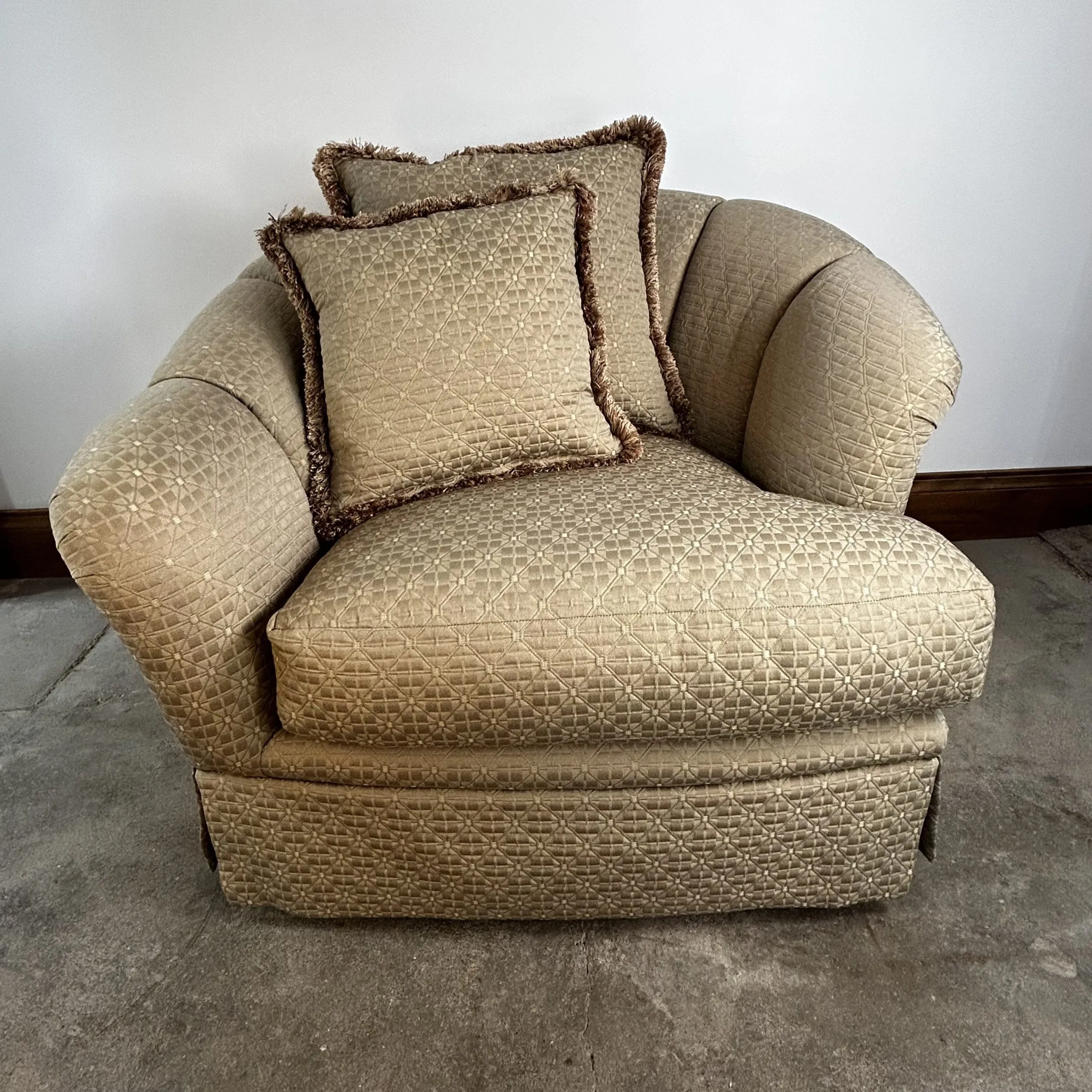 Marge Carson Accent Chair, Ottoman Set, Custom, Taupe