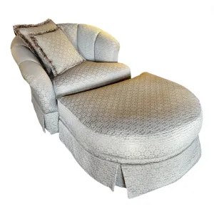 Marge Carson Accent Chair, Ottoman Set, Custom, Taupe
