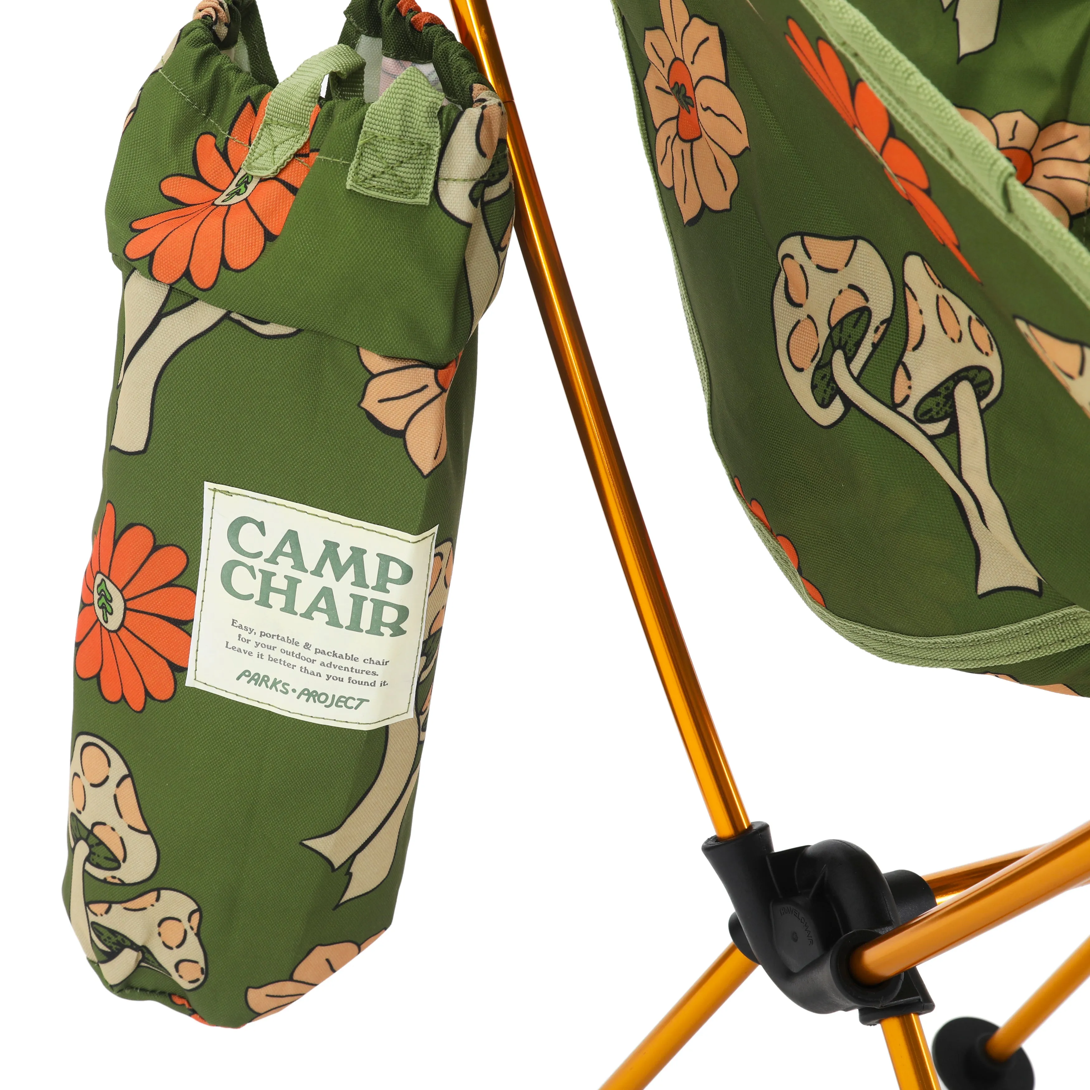 Mushroom / Floral Green Camping Chair