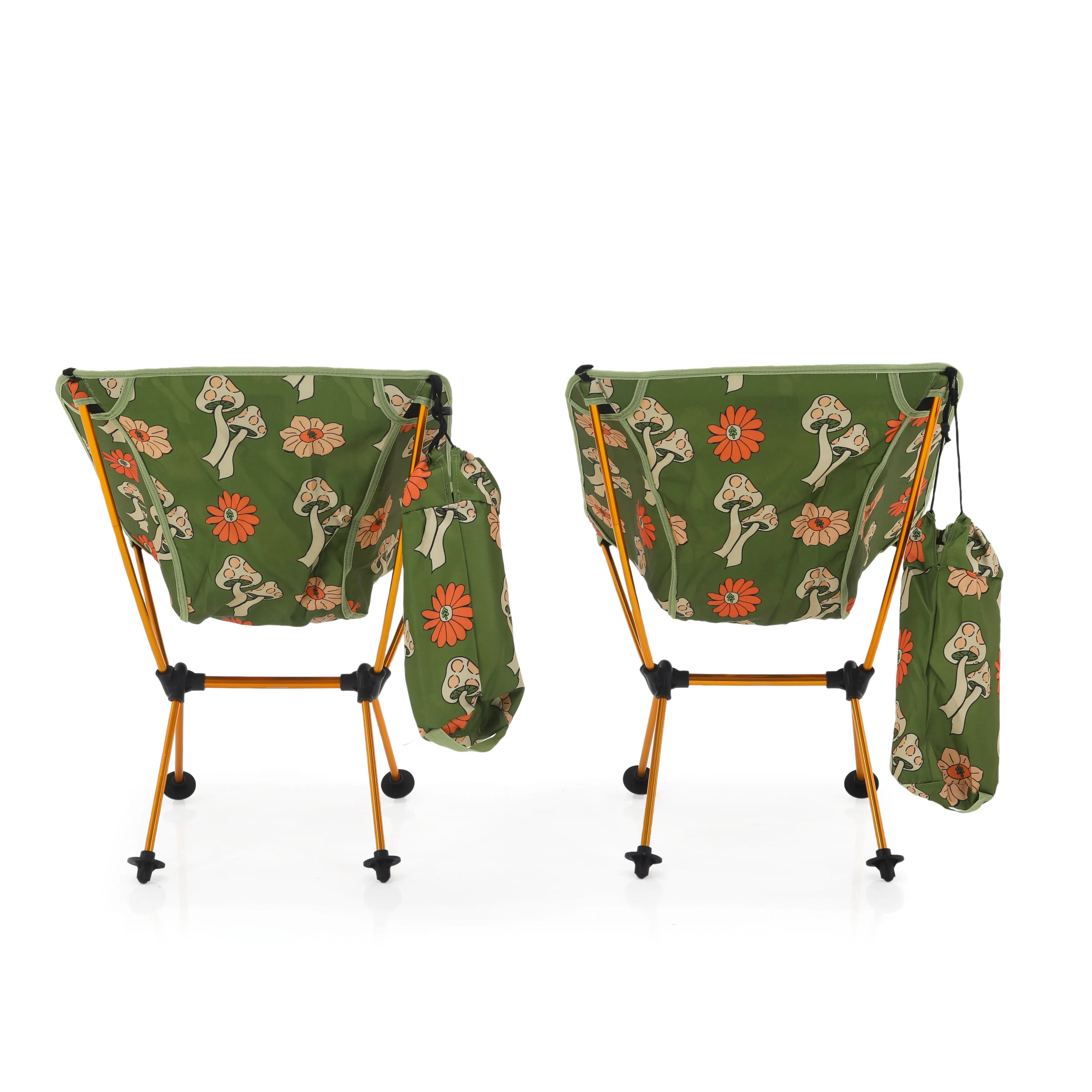 Mushroom / Floral Green Camping Chair