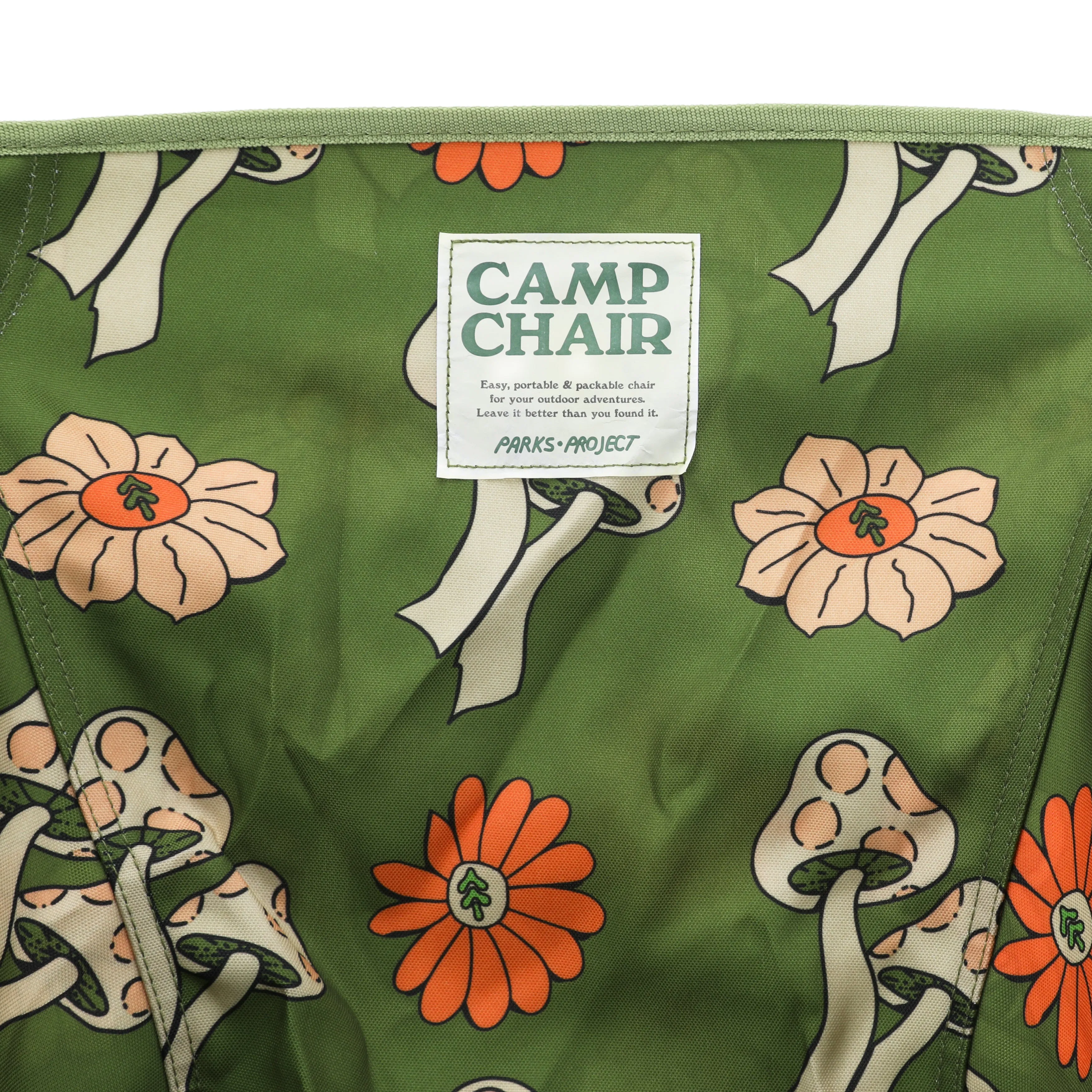 Mushroom / Floral Green Camping Chair