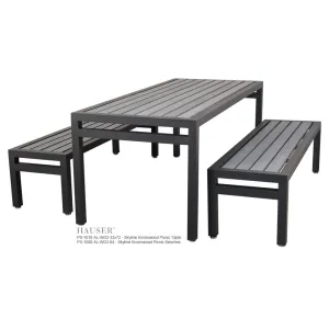 Skyline IV Picnic Table & Benches, Envirowood Slats