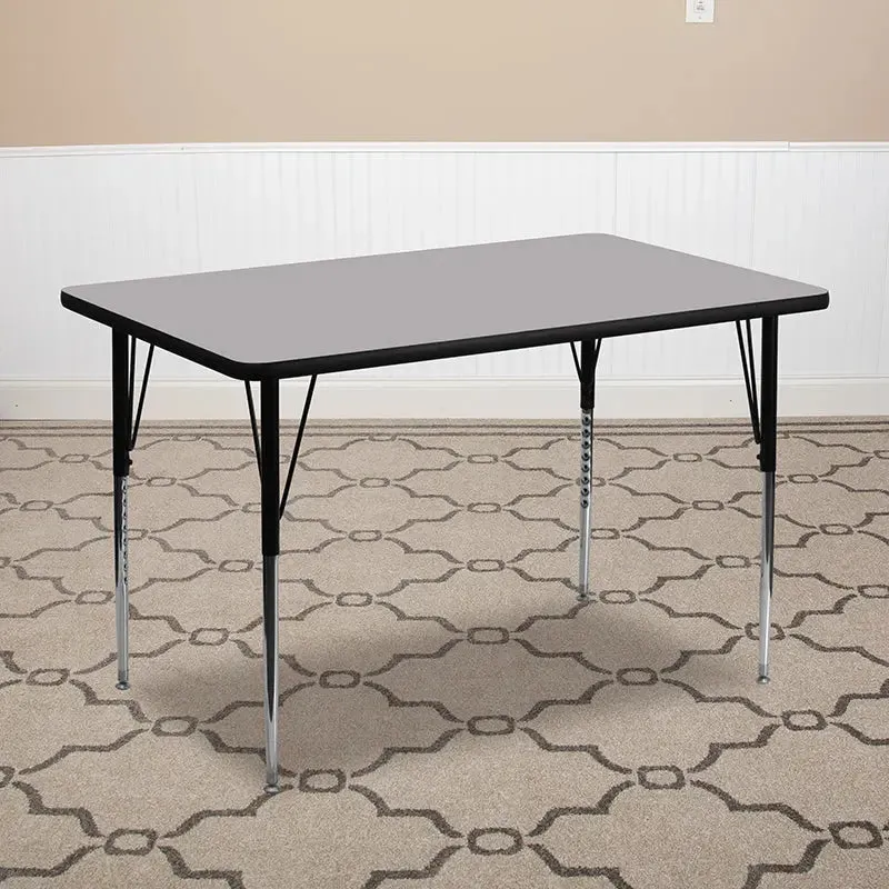 Sydney 30''W x 72''L Rectangular Thermal Laminate Activity Table - Standard Height Adjustable Legs