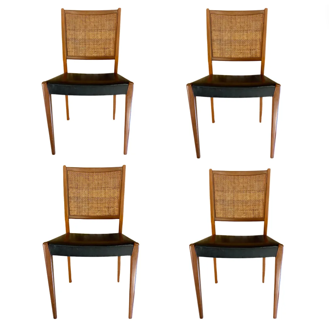 Vintage Skaraborgs Mobelindustri AB Tibro Swedish Dining Chairs, Set of Four