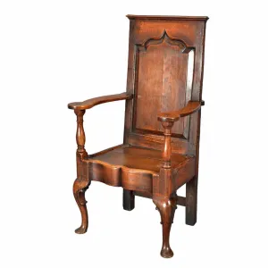 WAINSCOT CHAIR ON CABRIOLE LEGS